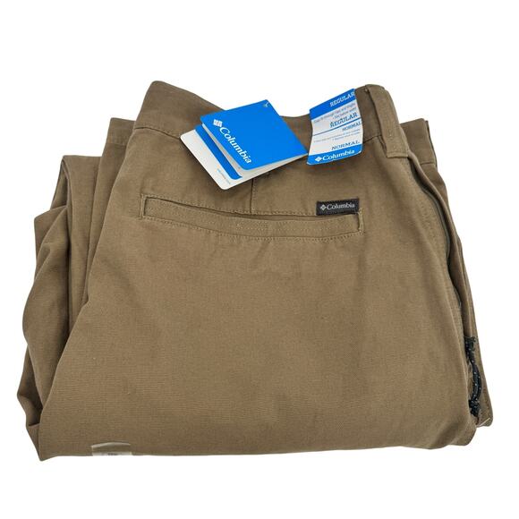 Columbia ROC II Pants Mens 40x30 ACTUAL Rugged Outdoor Chino Khaki Tan NEW - Picture 1 of 10
